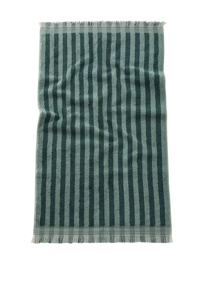 Piglet in Bed Pembroke Stripe Hand Towel in Dark Green.