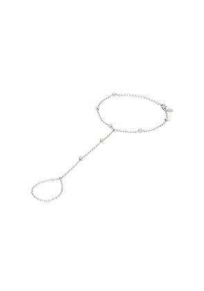petit moments Sol Hand Chain Bracelet in Metallic Silver.