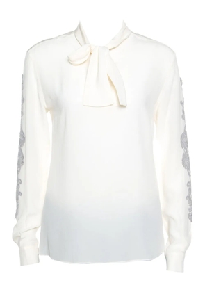 Dolce & Gabbana Pre-Owned bow-detail lace blouse - Neutrals