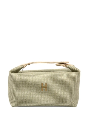 Hermès Pre-Owned 2020-2025 Large Wool Bride A Brac H Natte Case vanity bag - Green