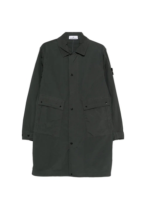Stone Island button pocket long parka coat - Grey