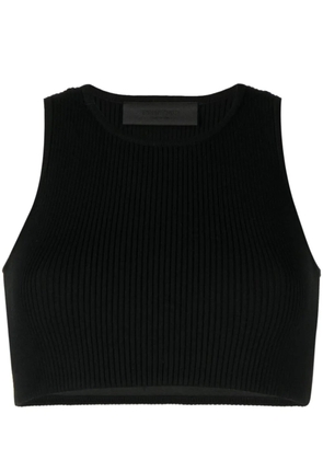 FEAR OF GOD ESSENTIALS logo-patch ribbed crop top - Black