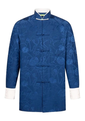 Shanghai Tang jacquard mandarin-collar shirt - Blue