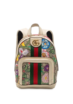 Gucci Pre-Owned 2016-2025 Small GG Supreme Flora Ophidia backpack - Brown