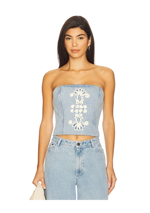 The Wolf Gang El Toro Bustier in Blue. Size L. Also in M, S, XS.