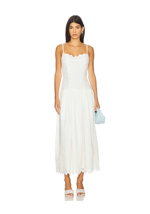 Tularosa Ava Midi Dress in White. Size L. Also in M, S, XL, XS, XXS.