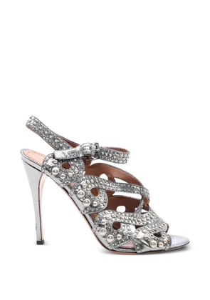 Alaïa Pre-Owned studded strappy heels sandals - Silver