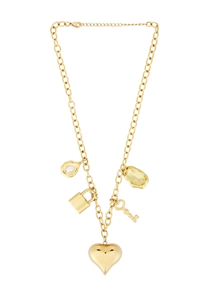 petit moments Vera Charm Necklace in Metallic Gold.