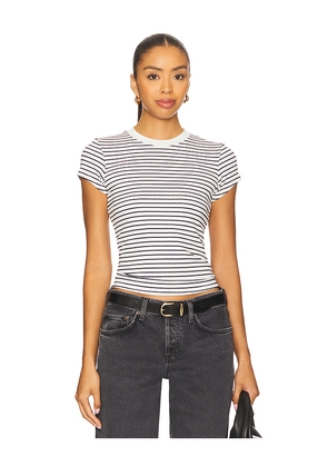 perfectwhitetee Stripe Tee in Navy. Size M. Also in S, XS.