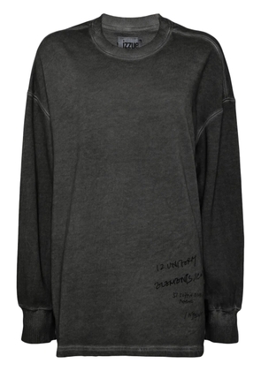 izzue handwriting long-sleeved T-shirt - Grey