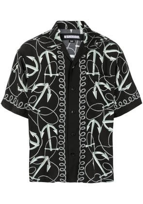 Neighborhood Anchor-print camp shirt - Black