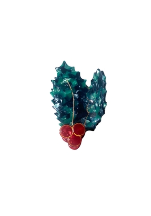 Solar Eclipse Hand-painted Holly Christmas Holiday Claw Hair Clip in Beauty: NA.