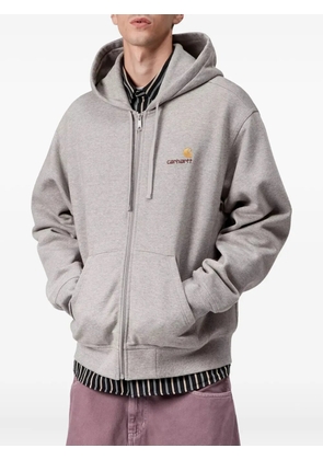 Carhartt WIP logo-detail zip-up hoodie - Grey