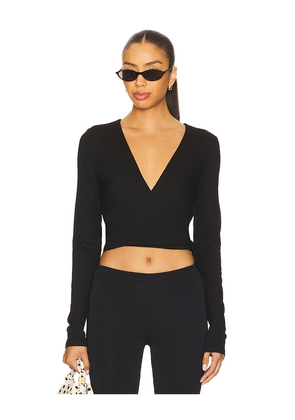 superdown Charlie Wrap Top in Black. Size L. Also in M, S, XS.