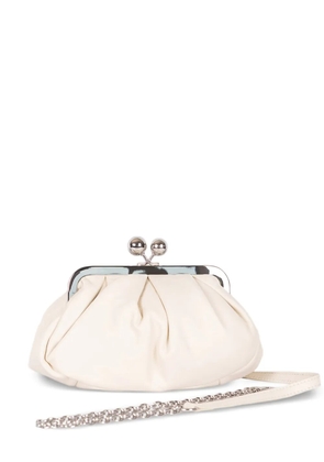 Weekend Max Mara Small Pasticcino ruched chain clutch bag - Neutrals