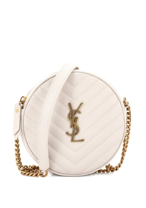 Saint Laurent Pre-Owned Vinyle Round Camera Bag Matelasse Chevron Leather crossbody bag - Neutrals