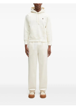 A BATHING APE® logo-embroidered hoodie - White