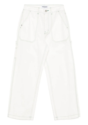 CHOCOOLATE wide-leg work jeans - White