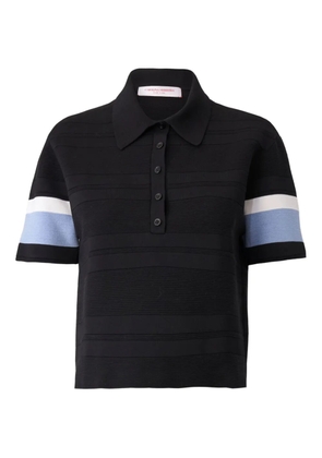 Carolina Herrera stripe-detail polo top - Black