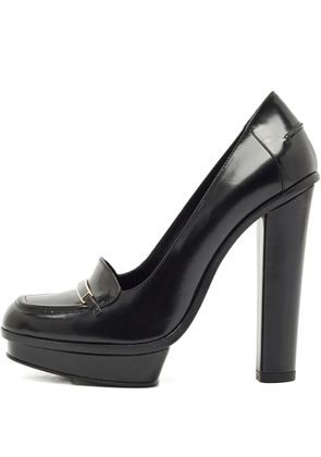 Fendi Pre-Owned logo-detail leather pumps - Black