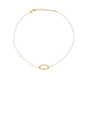 petit moments Large Carabiner Necklace in Ivory.