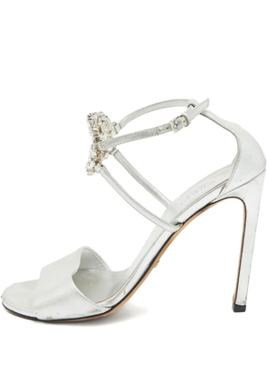 Gucci Pre-Owned 110mm crystal-embellished sandals - Silver