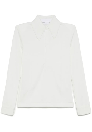 Toga Glossy contrasting-collar polo shirt - White