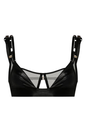 Bordelle Vero triangle-cup satin bra - Black
