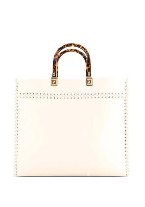 Fendi Pre-Owned Sunshine Shopper Whipstitch Leather Medium tote bag - Neutrals