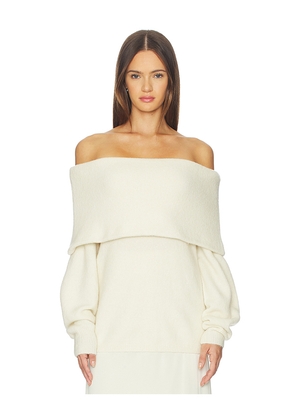 SRG Saffiyya Off The Shoulder Sweater in Ivory. Size L. Also in M, S, XS, XXS.