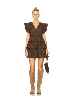 Scarlett Poppies Aurora Mini Dress in Brown. Size M. Also in S, XS.