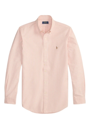 Polo Ralph Lauren logo-embroidered striped oxford shirt - Orange