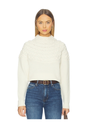 Theory Cable Yoke Pullover in Ivory. Size L. Also in M, S.