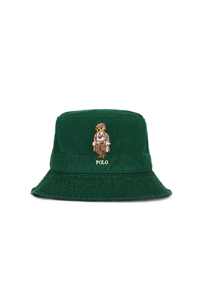 Polo Ralph Lauren Cotton Twill Novelty Bear Loft Bucket Hat in Green. Size L/XL. Also in S/M.