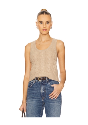 Polo Ralph Lauren Cable Wool Cashmere Sleeveless Sweater in Tan. Size L. Also in M, S.