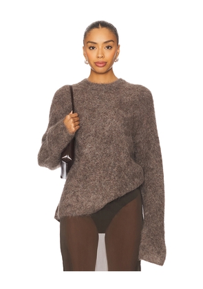 Soft Goat Alpaca Crewneck Pullover in Grey. Size L. Also in M, S, XS.