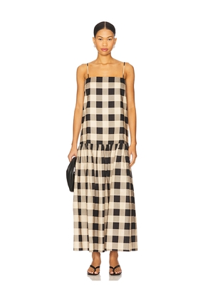 SEROYA Aydan Linen Maxi Dress in Beige. Size L. Also in M, S, XL, XXS.