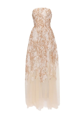 Saiid Kobeisy embroidered maxi dress - Gold