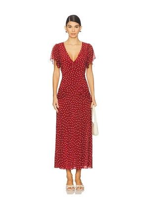 RIXO Evie Dress in Red. Size M. Also in S, XS, XXS.