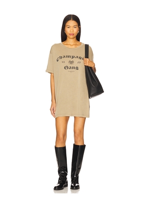 The Laundry Room Champagne Gang Oversized Tee in Brown. Size S. Also in XS.