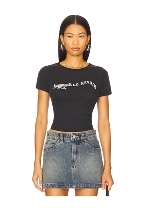 The Laundry Room Au Revoir Baby Tee in Black. Size M. Also in S, XL, XS.