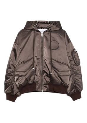 Études Studio logo-appliqué hooded jacket - Brown