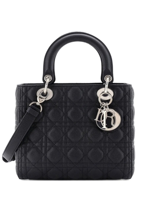 Christian Dior Pre-Owned Lady Dior Bag Cannage Quilt Grained Calfskin Medium satchel - Black
