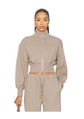 superdown Branka Zip Up Jacket in Taupe. Size M. Also in S, XS.