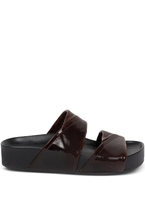 DRIES VAN NOTEN patent-leather double-strap sandals - Brown