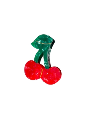 Solar Eclipse Hand-painted Cherry Fruit Claw Hair Clip in Beauty: NA.