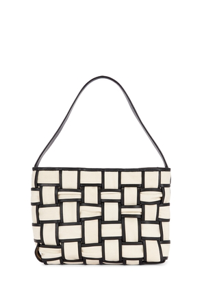 St. Agni Border Woven Mini Tote in Beige.