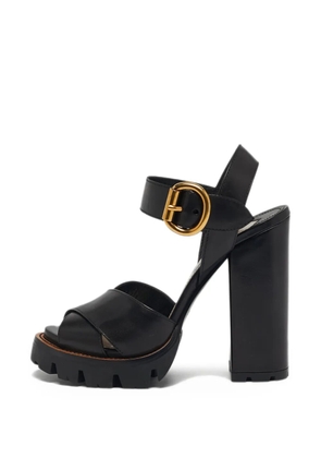 Prada Pre-Owned ankle-strap leather sandals - Black