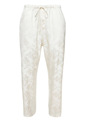 BODE jacquard pajama trousers - White