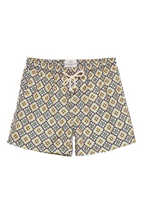 PENINSULA SWIMWEAR geometric-pattern swim shorts - White